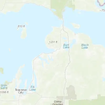 Map showing location of Petoskey (45.373340, -84.955330)