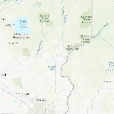 Map showing location of Pine City (45.826070, -92.968540)