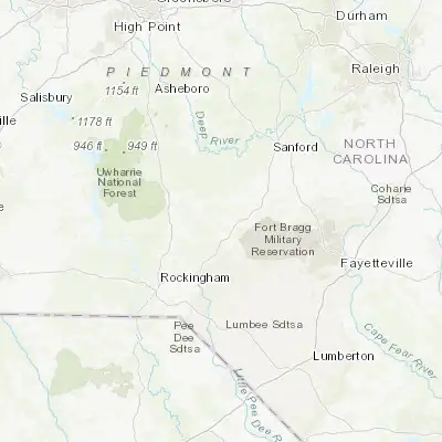 Map showing location of Pinehurst (35.195430, -79.469480)