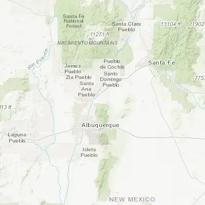 Map showing location of Placitas (35.306980, -106.424750)