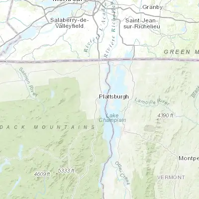 Map showing location of Plattsburgh (44.699490, -73.452910)