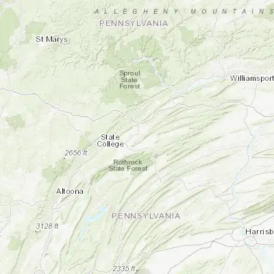 Map showing location of Pleasant Gap (40.868120, -77.746670)