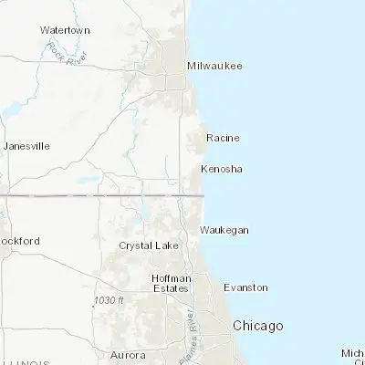 Map showing location of Pleasant Prairie (42.553080, -87.933410)