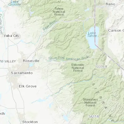 Map showing location of Pollock Pines (38.761580, -120.586110)