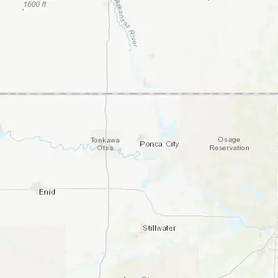 Map showing location of Ponca City (36.706980, -97.085590)