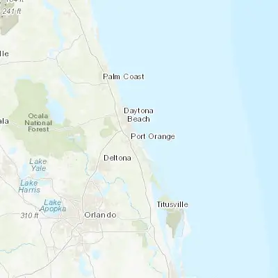 Map showing location of Ponce Inlet (29.096370, -80.937000)
