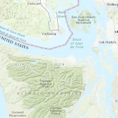 Map showing location of Port Angeles East (48.106670, -123.371720)