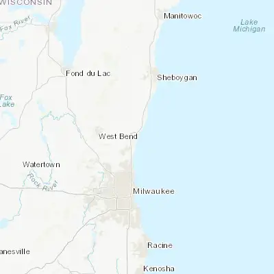 Map showing location of Port Washington (43.387220, -87.875640)