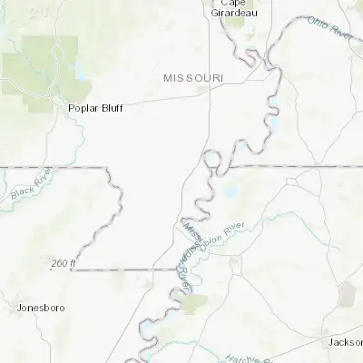 Map showing location of Portageville (36.425340, -89.699530)