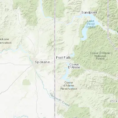 Map showing location of Post Falls (47.717960, -116.951590)