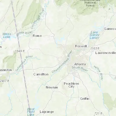Map showing location of Powder Springs (33.859550, -84.683820)