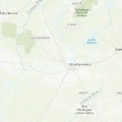 Map showing location of Prattville (32.464020, -86.459700)