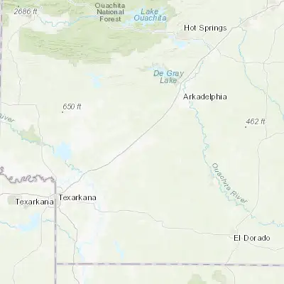 Map showing location of Prescott (33.802610, -93.381010)