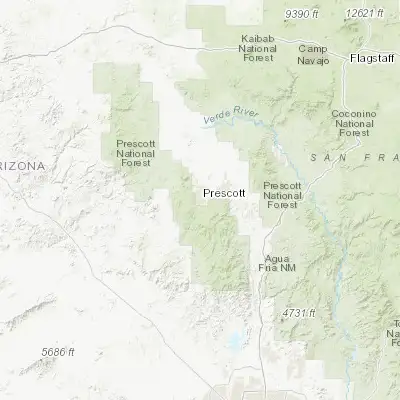 Map showing location of Prescott (34.540020, -112.468500)
