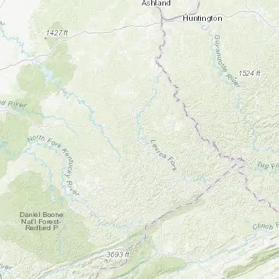 Map showing location of Prestonsburg (37.665650, -82.771550)