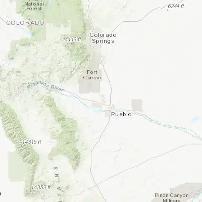 Map showing location of Pueblo West (38.350000, -104.722750)