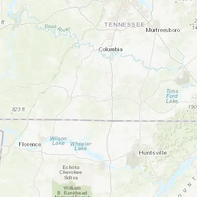 Map showing location of Pulaski (35.199800, -87.030840)