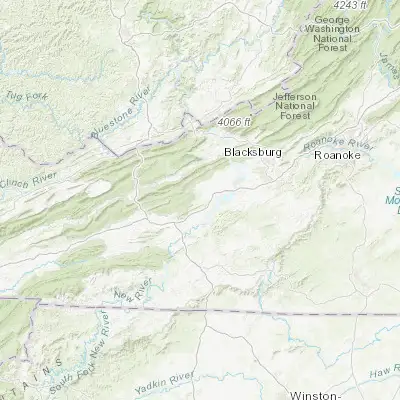 Map showing location of Pulaski (37.047900, -80.779790)
