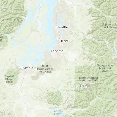 Map showing location of Puyallup (47.185380, -122.292900)