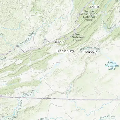 Map showing location of Radford (37.131790, -80.576450)