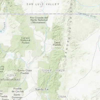 Map showing location of Ranchos de Taos (36.358640, -105.609460)