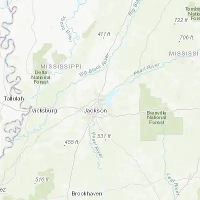 Map showing location of Ridgeland (32.428480, -90.132310)