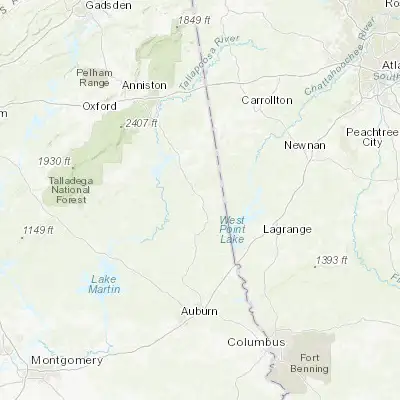 Map showing location of Roanoke (33.151230, -85.372170)