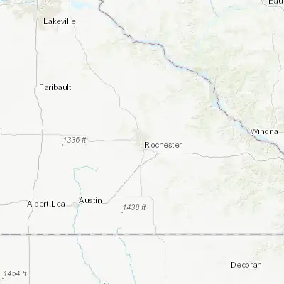 Map showing location of Rochester (44.021630, -92.469900)