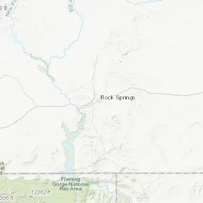 Map showing location of Rock Springs (41.587460, -109.202900)