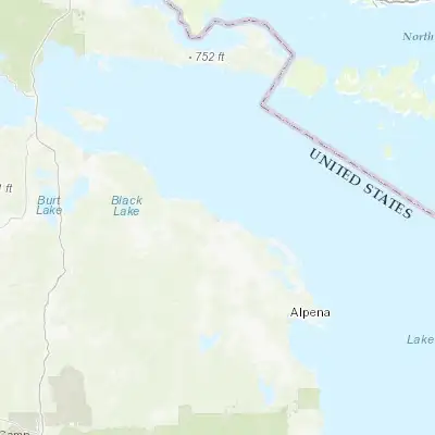 Map showing location of Rogers City (45.421400, -83.818330)