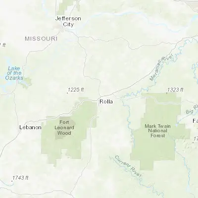 Map showing location of Rolla (37.951430, -91.771270)