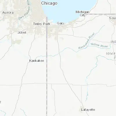 Map showing location of Roselawn (41.141700, -87.314750)