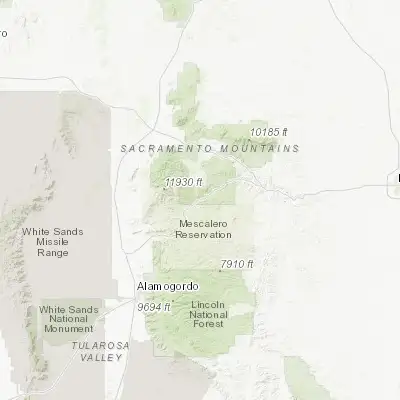 Map showing location of Ruidoso Downs (33.328970, -105.604430)