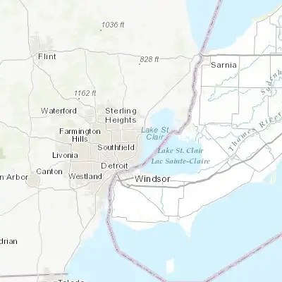 Map showing location of Saint Clair Shores (42.496980, -82.888810)