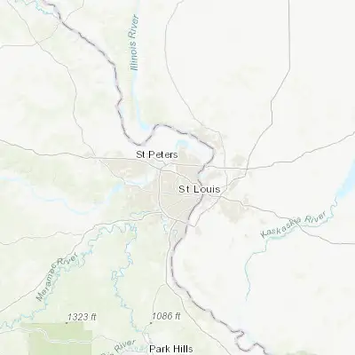 Map showing location of Saint Johns (38.713380, -90.343170)