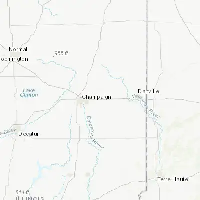Map showing location of Saint Joseph (40.111700, -88.041700)