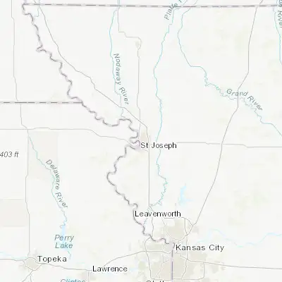 Map showing location of Saint Joseph (39.768610, -94.846630)