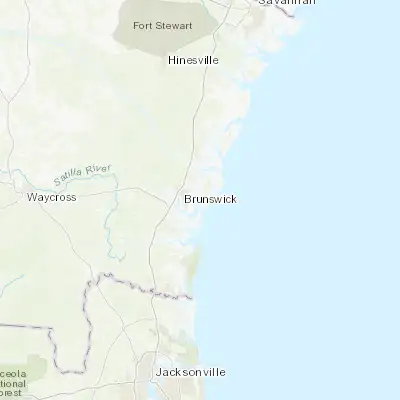 Map showing location of Saint Simon Mills (31.170790, -81.407320)