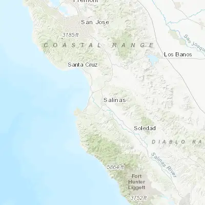 Map showing location of Salinas (36.677740, -121.655500)