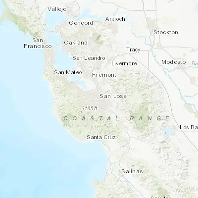 Map showing location of San Jose (37.339390, -121.894960)