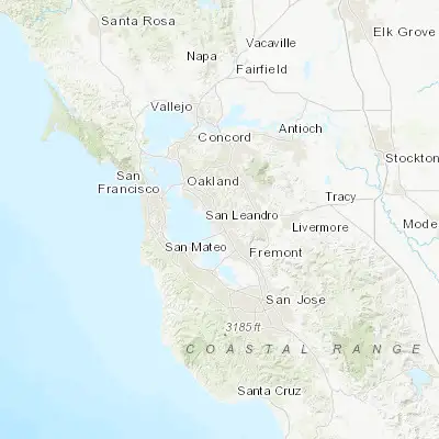 Map showing location of San Lorenzo (37.681040, -122.124410)