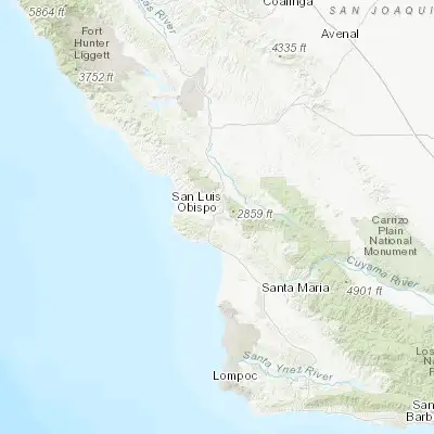 Map showing location of San Luis Obispo (35.282750, -120.659620)