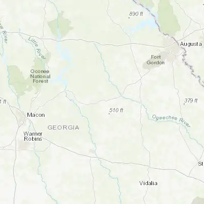 Map showing location of Sandersville (32.981540, -82.810140)