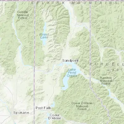 Map showing location of Sandpoint (48.276590, -116.553250)