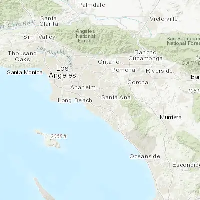 Map showing location of Santa Ana (33.745570, -117.867830)