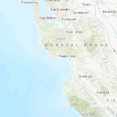 Map showing location of Santa Cruz (36.974120, -122.030800)