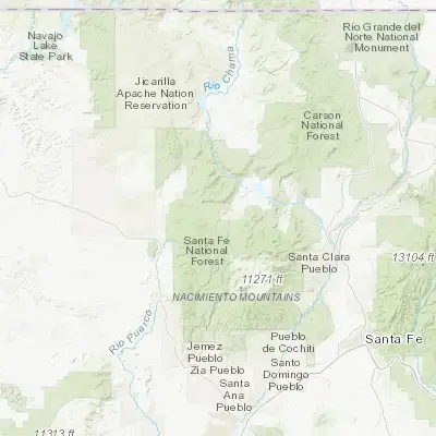 Map showing location of Santa Teresa (36.153350, -106.679480)