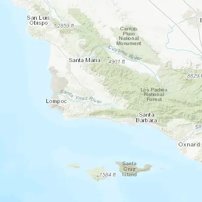 Map showing location of Santa Ynez (34.614430, -120.079870)