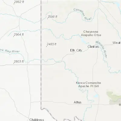 Map showing location of Sayre (35.291160, -99.640100)