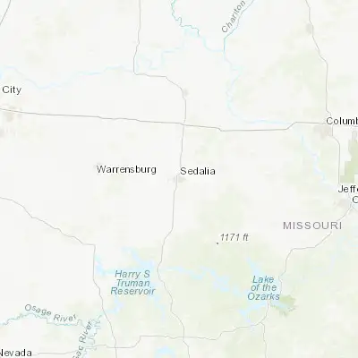 Map showing location of Sedalia (38.704460, -93.228260)
